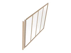 Vente-unique Verrière<Poteau de terminaison pour verrière en aluminium thermolaqué - H105 cm - Naturel clair - BAYVIEW