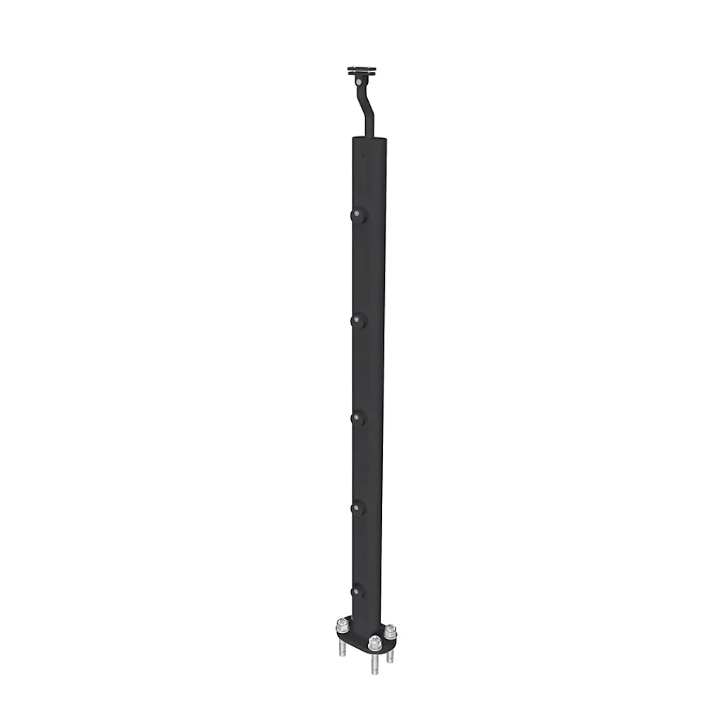 AICA Sanitaire Poteau Garde-Corps en aluminium noir L.890 mm - Pose verticale, idéal intérieur et extérieur- Accessoire D'Escalier