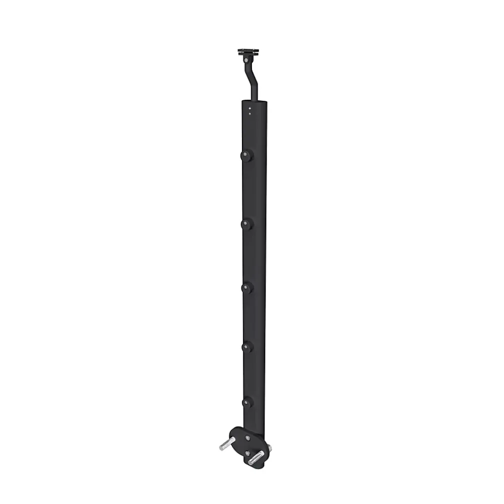 AICA Sanitaire Accessoire D'Escalier<Poteau Garde-Corps en aluminium noir L.890 mm - Pose suspendue ou latérale, idéal intérieur et extérieur