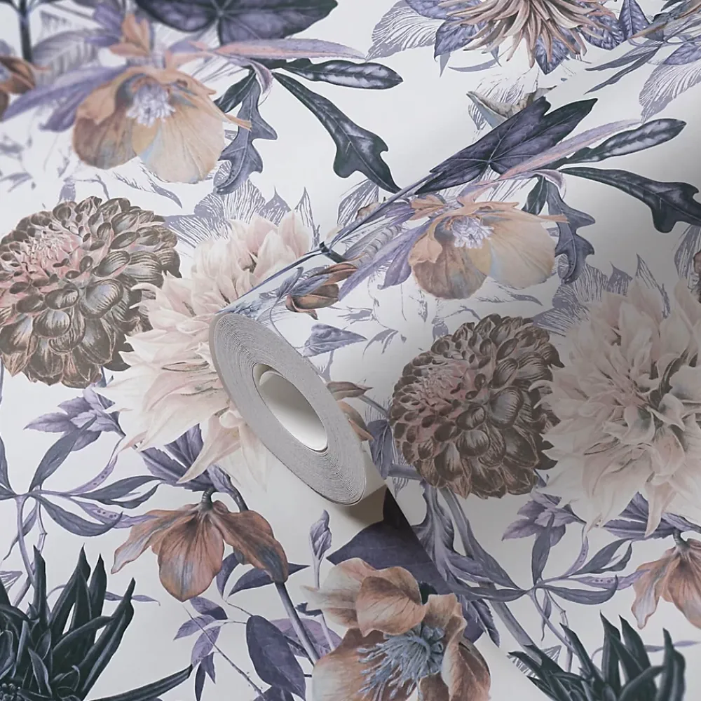Profhome 381751-GU Papier peint floral lisse mat 5,33 m2- Papier Peint