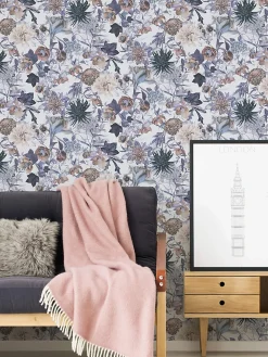 Profhome 381751-GU Papier peint floral lisse mat 5,33 m2- Papier Peint