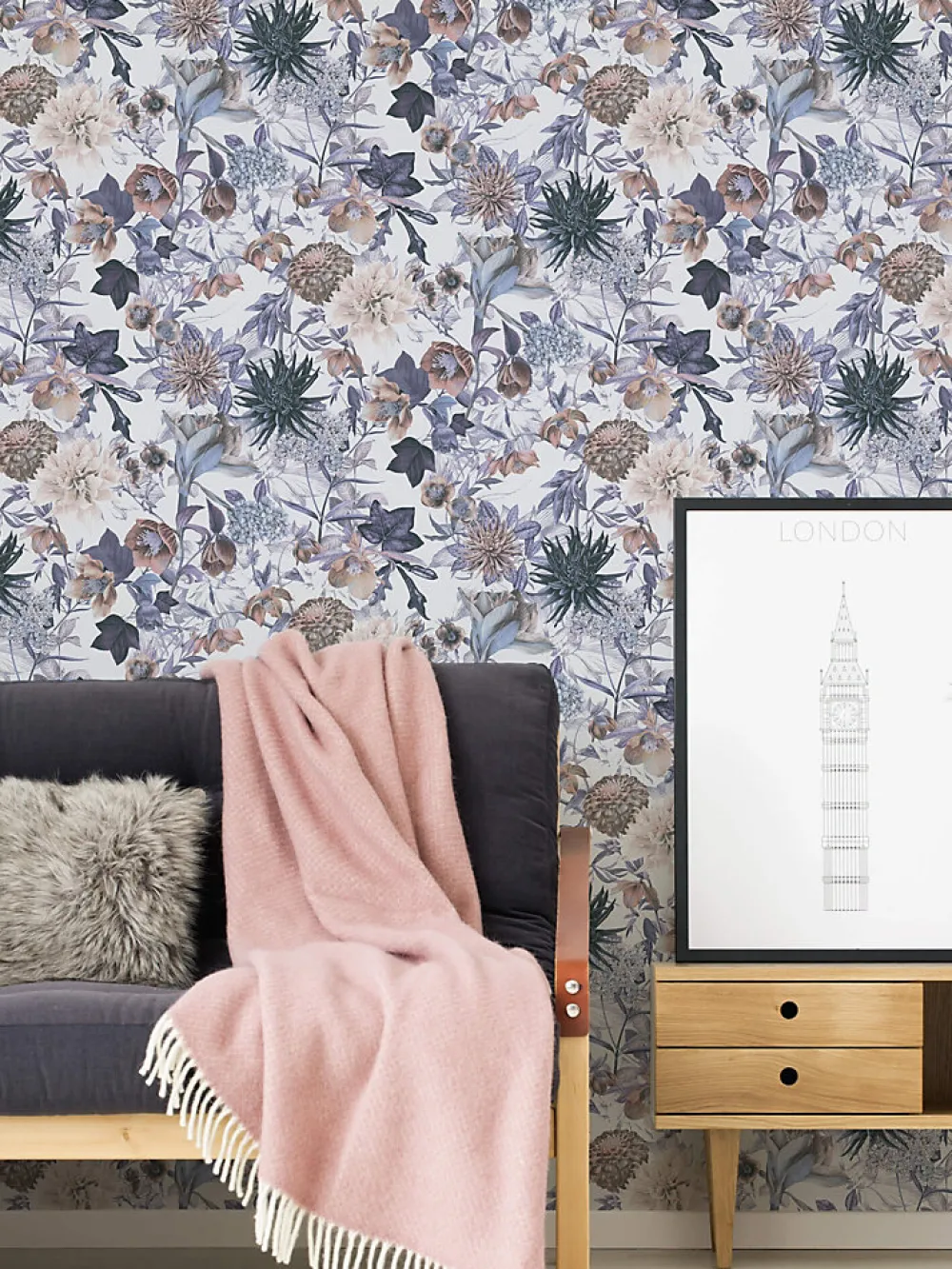 Profhome 381751-GU Papier peint floral lisse mat 5,33 m2- Papier Peint