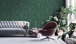 Profhome 386993-GU Papier peint à motifs graphiques légèrement texturé brillant 5,33 m2- Papier Peint
