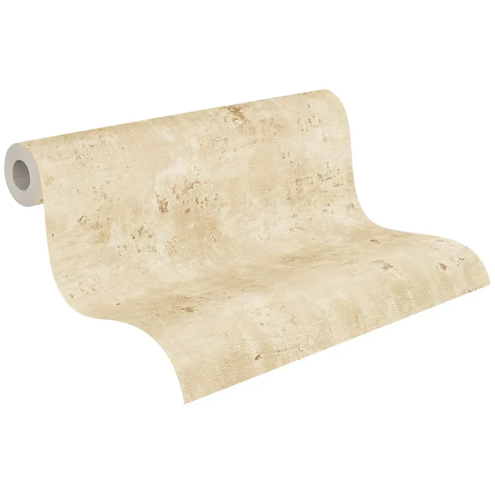 Profhome Papier Peint<396705-GU Papier peint aspect crépi texturé et des accents métalliques 5,33 m2