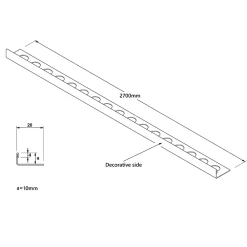 Ilcom Profil angulaire J en acier inoxydable pour les carreaux 10mm x 2700mm - gunmetal- Profilé Carrelage