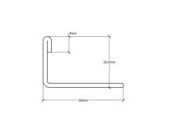 Ilcom Profil angulaire J en acier inoxydable pour les carreaux 10mm x 2700mm - gunmetal- Profilé Carrelage
