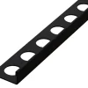 Ilcom Profil angulaire J en acier inoxydable pour les carreaux 12mm x 2700mm - noir matt- Profilé Carrelage