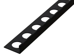 Ilcom Profil angulaire J en acier inoxydable pour les carreaux 12mm x 2700mm - noir matt- Profilé Carrelage