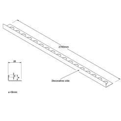 Ilcom Profilé Carrelage<Profil angulaire J en acier inoxydable pour les carreaux 8mm x 2700mm - gunmetal