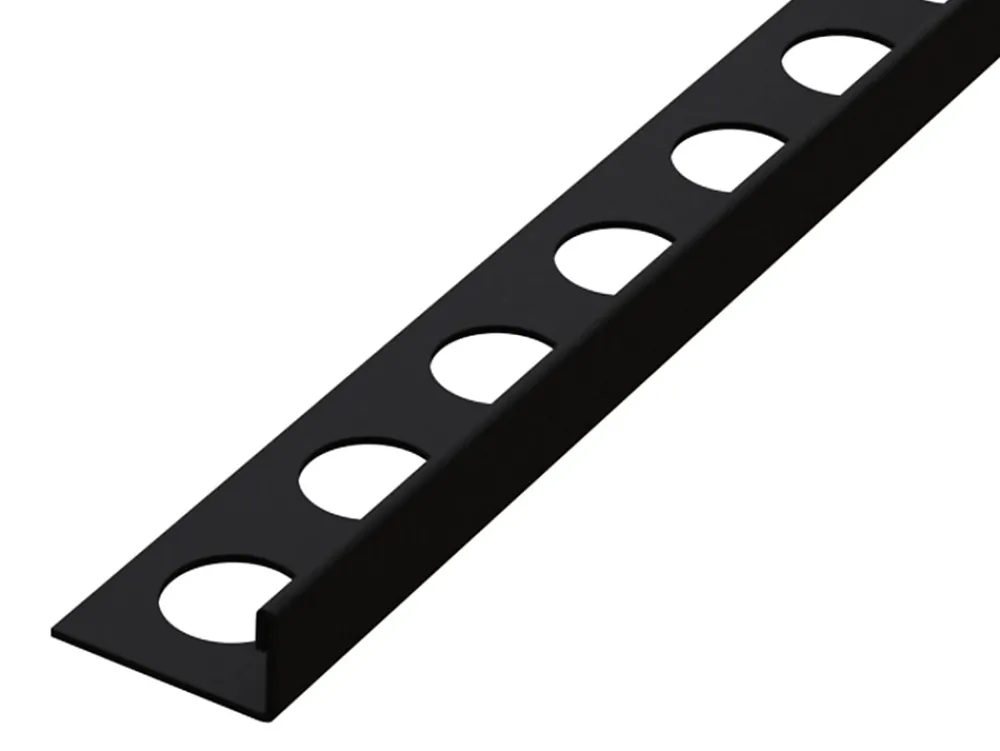 Ilcom Profilé Carrelage<Profil angulaire J en acier inoxydable pour les carreaux 10mm x 2700mm - noir matt