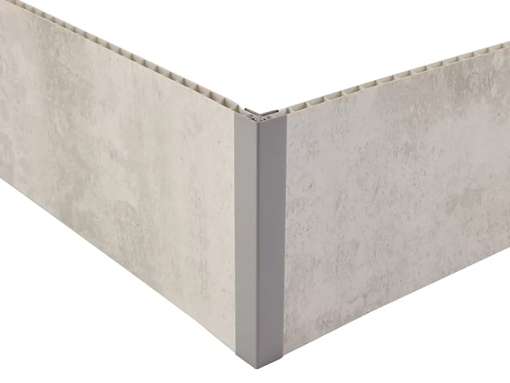 Grosfillex Lambris Mural<Profil d'angle de finition clipsable 5/8 mm gris