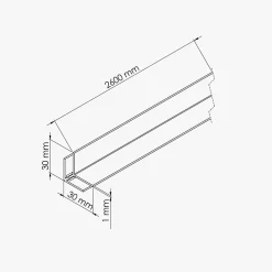 Tecnoprofils Lambris Mural<Profil d'Angle PVC Alimentaire 8 mm - Longueur 2.60 m - Blanc
