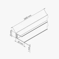 Tecnoprofils Lambris Mural<Profil d'Arrêt PVC Clipsable 8 mm - Longueur 2.60 m - Blanc