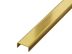 Ilcom Profilé Carrelage<Profilé décoratif C en acier inoxydable pour carrelage Or satiné - 40 mm x 2700 mm x 0,65 ep.