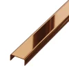 Ilcom Profilé décoratif C en acier inoxydable pour carrelage Cuivre poli - 10 mm x 2700 mm x 0,65 ep.- Profilé Carrelage