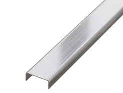 Ilcom Profilé Carrelage<Profilé décoratif C en acier inoxydable pour carrelage Argent satiné - 20 mm x 2440 mm x 0,65 ep.