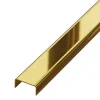 Ilcom Profilé décoratif C en acier inoxydable pour carrelage Or poli - 20 mm x 2440 mm x 0,65 ep.- Profilé Carrelage