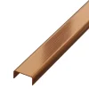 Ilcom Profilé Carrelage<Profilé décoratif C en acier inoxydable pour carrelage Cuivre satiné - 40 mm x 2700 mm x 0,65 ep.