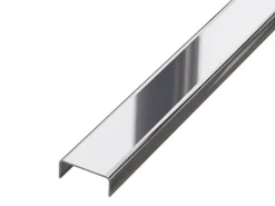 Ilcom Profilé Carrelage<Profilé décoratif C en acier inoxydable pour carrelage Argent poli - 40 mm x 2700 mm x 0,65 ep.