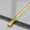 Ilcom Profilé décoratif C en acier inoxydable pour carrelage Or satiné - 20 mm x 2440 mm x 0,65 ep.- Profilé Carrelage