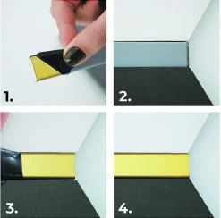 Ilcom Profilé décoratif C en acier inoxydable pour carrelage Or satiné - 20 mm x 2440 mm x 0,65 ep.- Profilé Carrelage