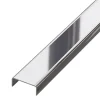 Ilcom Profilé décoratif C en acier inoxydable pour carrelage Argent poli - 20 mm x 2440 mm x 0,65 ep.- Profilé Carrelage