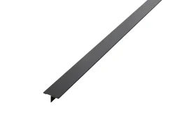 Ilcom Profil décoratif T en acier inoxydable pour couvrir jonction Noir satiné - 20mm X 10mm X 2700mm- Profilé Carrelage