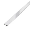 Ilcom Profilé Carrelage<Profil décoratif T en acier inoxydable pour couvrir jonction Argent satiné - 20mm X 10mm X 2440mm
