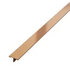Ilcom Profil décoratif T en acier inoxydable pour couvrir jonction Or poli - 20mm X 10mm X 2700mm- Profilé Carrelage