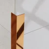 Ilcom Profilé décoratif L Angle extérieur en acier inoxydable 30 mm x 30 mm x 2700 mm - argent poli- Profilé Carrelage