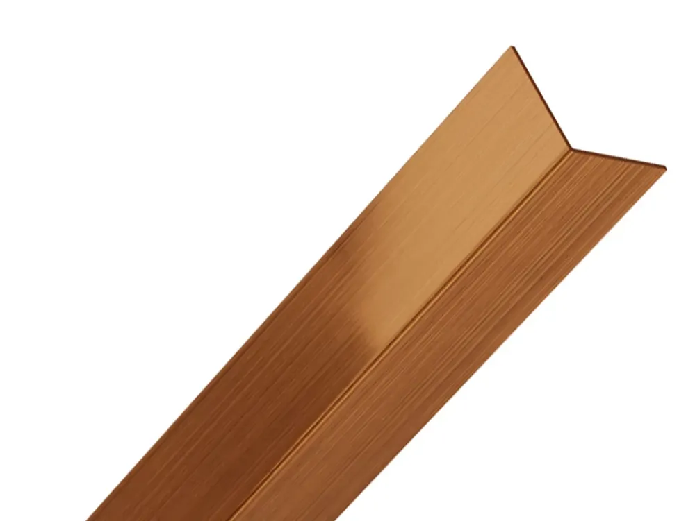 Ilcom Profilé Carrelage<Profilé décoratif L Angle extérieur en acier inoxydable 30 mm x 30 mm x 2700 mm - cuivre satiné