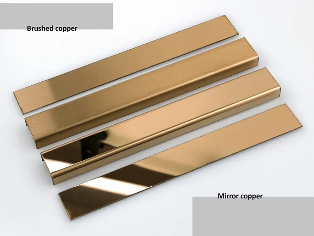 Ilcom Profilé décoratif Li Angle intérieur en acier inoxydable 30 mm x 30 mm x 2700 mm - cuivre poli- Profilé Carrelage
