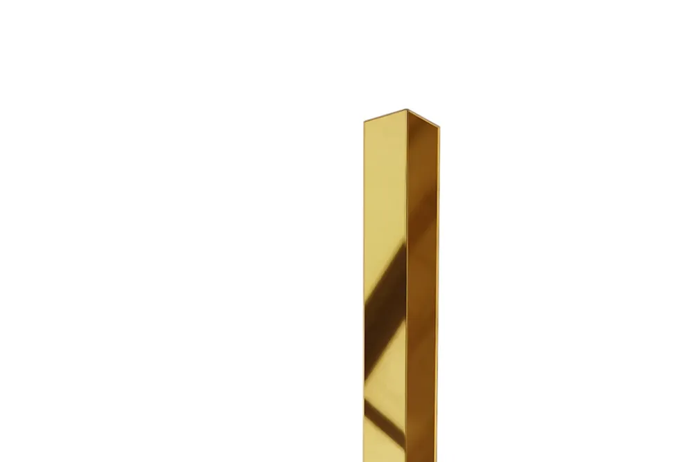 Ilcom Profilé décoratif Li Angle intérieur en acier inoxydable 30 mm x 30 mm x 2700 mm - or poli- Profilé Carrelage