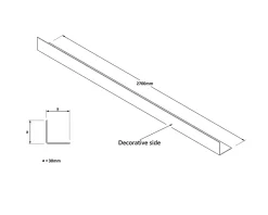 Ilcom Profilé décoratif Li Angle intérieur en acier inoxydable 30 mm x 30 mm x 2700 mm - or poli- Profilé Carrelage