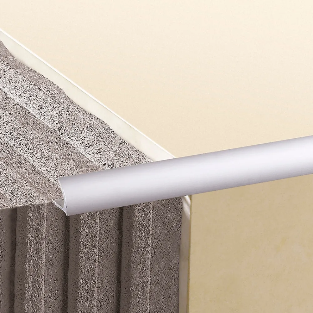 Diall Profilé de carrelage intérieur rond aluminium argent anodisé mat L.2,5m x l.2,9 cm x ep.12,5mm- Profilé Carrelage