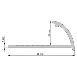 Diall Profilé Carrelage<Profilé de carrelage intérieur rond PVC noir lisse L.2,5m x l.2,7 cm x ep.9mm