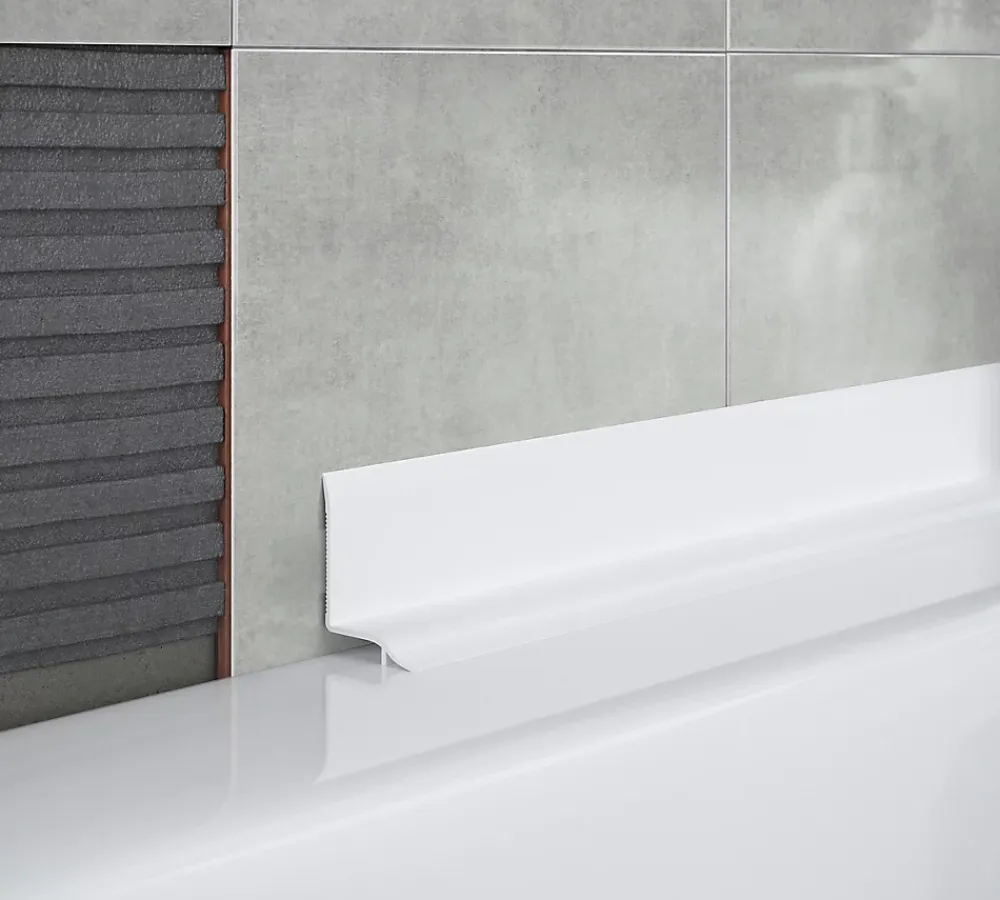 Diall Profilé de carrelage intérieur PVC auto-adhésif courbé blanc L.250 x l. 1.94 x Ep. 0,1 cm- Profilé Carrelage