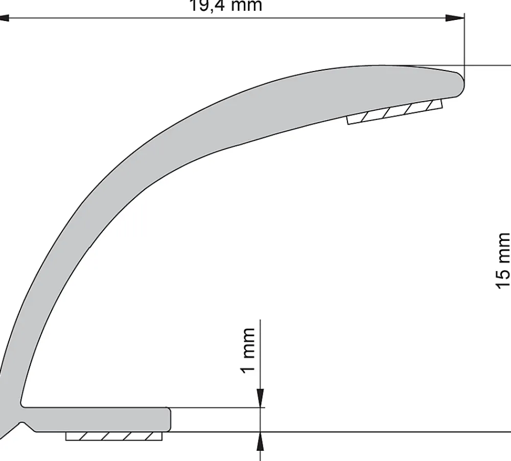 Diall Profilé de carrelage intérieur PVC auto-adhésif courbé blanc L.250 x l. 1.94 x Ep. 0,1 cm- Profilé Carrelage