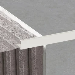 Diall Profilé de carrelage intérieur angle droit alu 22 mm x 2.5 m, ép.0,1 cm gris taupé- Profilé Carrelage
