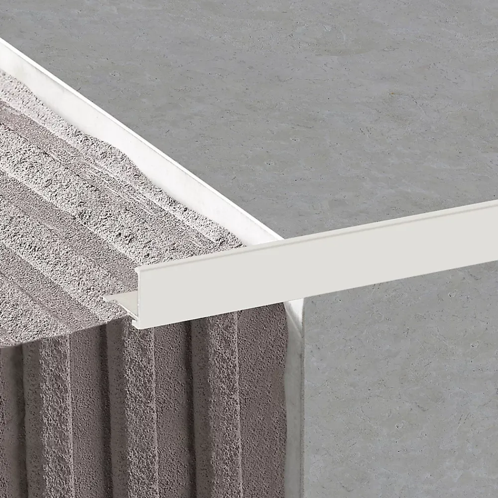Diall Profilé de carrelage intérieur angle droit alu 22 mm x 2.5 m, ép.0,1 cm gris taupé- Profilé Carrelage