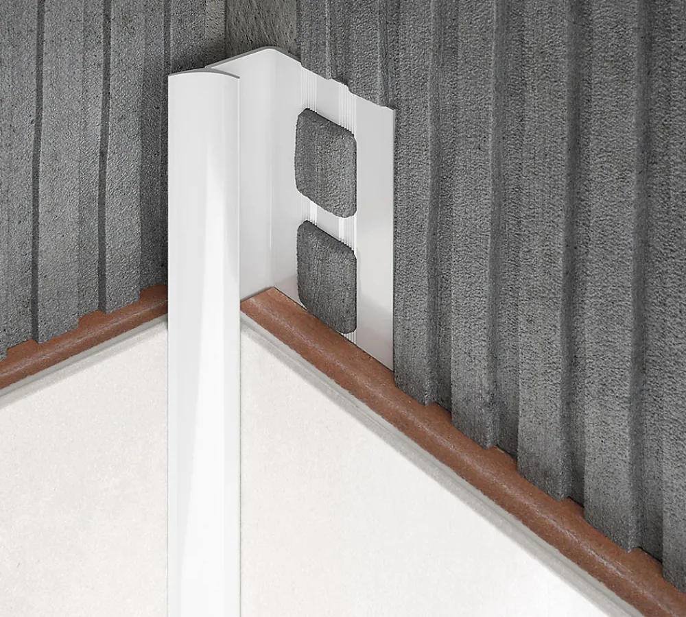 Diall Profilé de carrelage intérieur rond PVC blanc lisse L.2,5m x l.3cm x ep.9mm- Profilé Carrelage