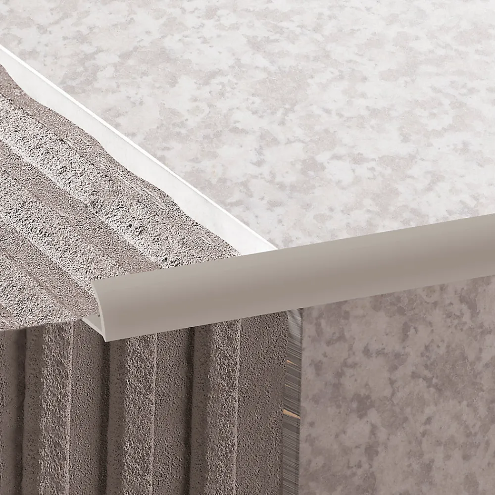 Diall Profilé de carrelage intérieur 1/4 rond PVC taupe L.2,5m x l.2,7 cm x ep.9mm- Profilé Carrelage
