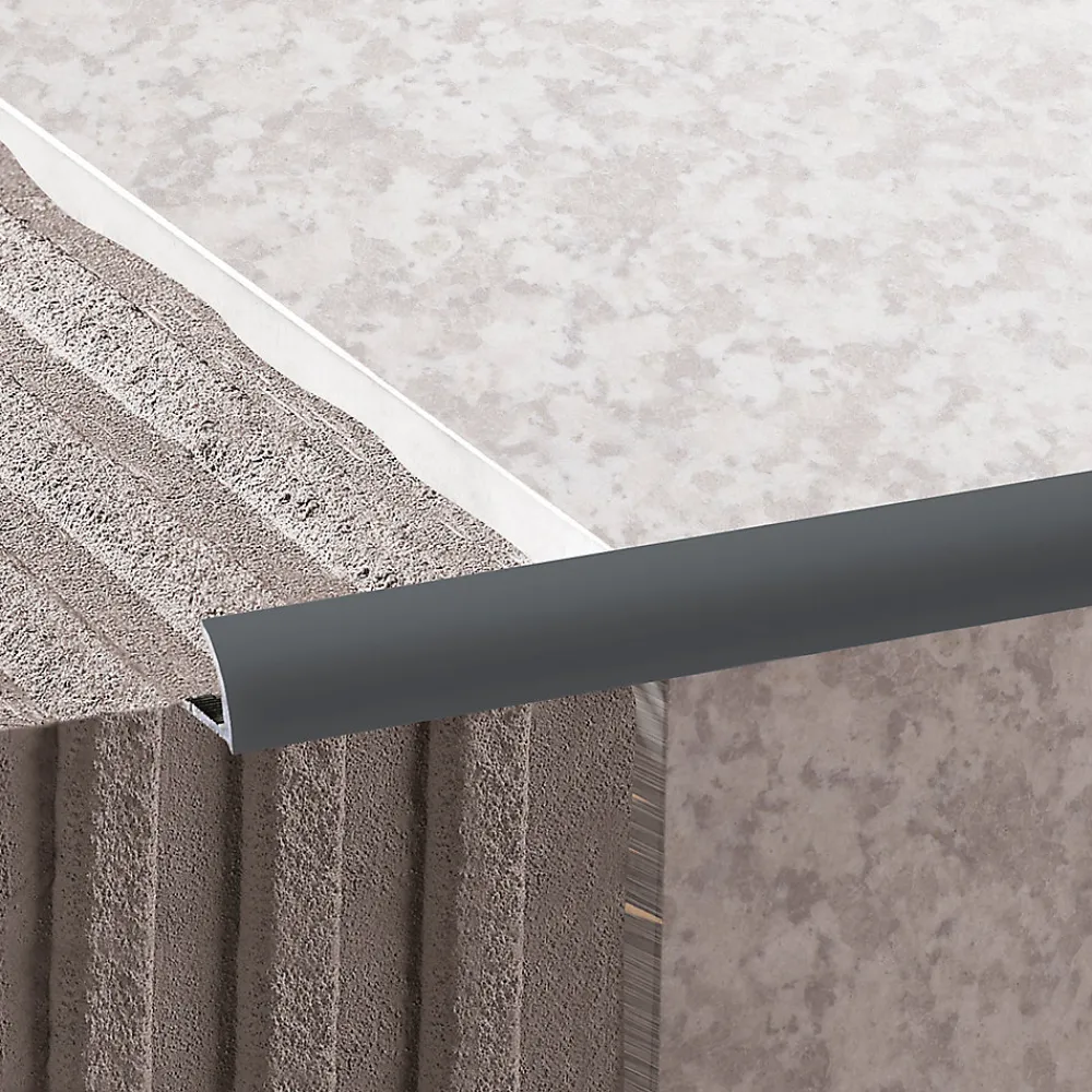 Diall Profilé Carrelage<Profilé de carrelage intérieur rond PVC gris lisse L.2,5m x l.2,65cm x ep.6mm