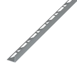 Diall Profilé de carrelage intérieur droit aluminium argent anodisé mat L.2,5m x l.2,2cm x ep.10mm- Profilé Carrelage
