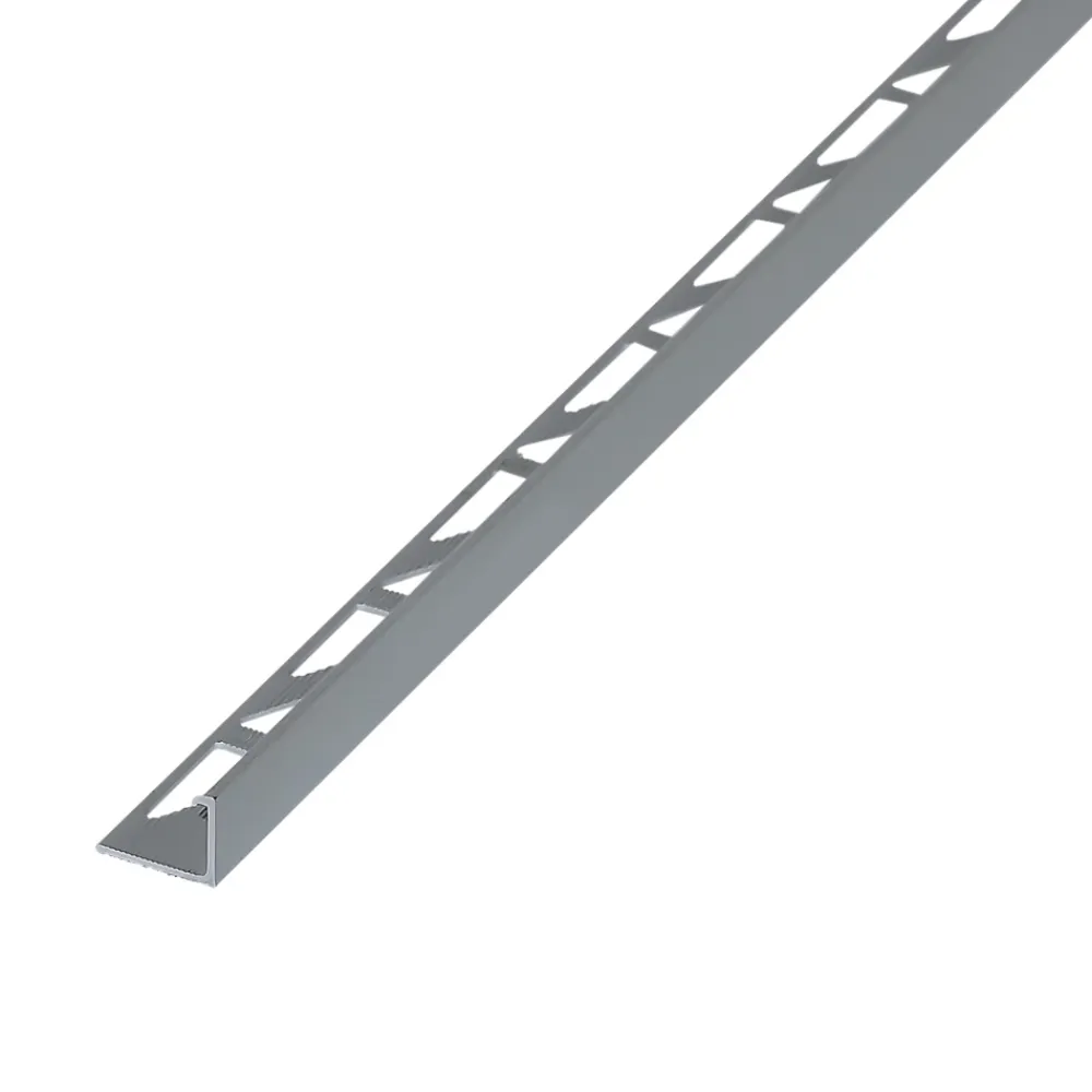 Diall Profilé de carrelage intérieur droit aluminium argent anodisé mat L.2,5m x l.2,2cm x ep.10mm- Profilé Carrelage