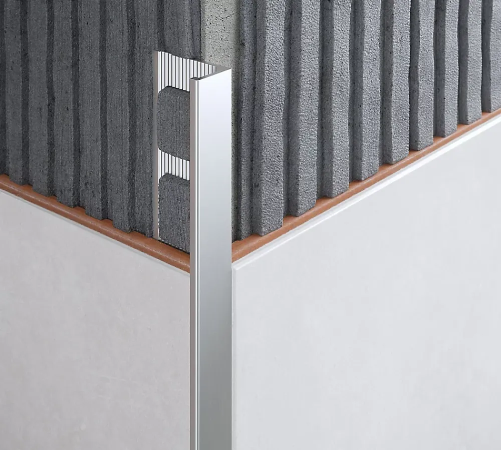 Diall Profilé de carrelage intérieur droit aluminium argent anodisé mat L.2,5m x l.2,2cm x ep.10mm- Profilé Carrelage