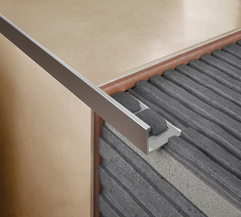 Diall Profilé de carrelage intérieur droit aluminium argent anodisé mat L.2,5m x l.2,2cm x ep.10mm- Profilé Carrelage