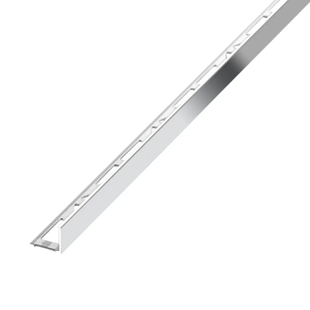 Diall Profilé de carrelage intérieur droit aluminium effet chromé poli L.2,5m x l.2,2cm x ep.10mm- Profilé Carrelage