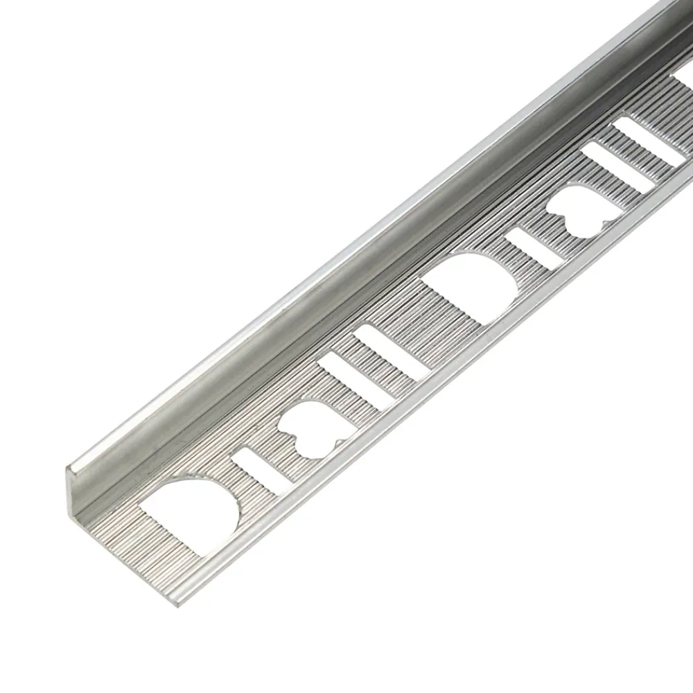 Diall Profilé de carrelage intérieur droit aluminium effet chromé poli L.2,5m x l.2,2cm x ep.10mm- Profilé Carrelage