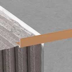 Diall Profilé Carrelage<Profilé de carrelage intérieur droit aluminium cuivre clair L.2,5m x l.2,2cm x ep.8mm